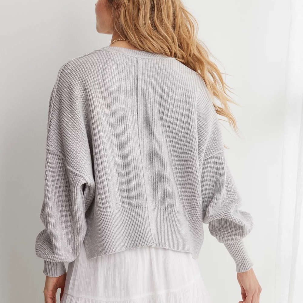 Aerie Beyond Cropped Sweater oversized cotton grey
Size S - Picture 2 of 8